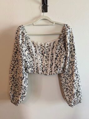 Altar’d State Cropped Floral Corset Blouse